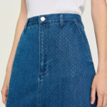 Jupe longue en jean strassé