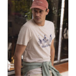 T-shirt col rond beige chiné