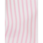 Chemise longue oversize irene en popeline rayée rose