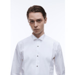 Chemise à plastron en popeline de coton