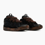 Lanvin Leather Curb Sneaker Dark Brown