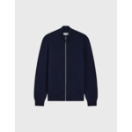 Cardigan zippé gregory en laine mérinos unie marine