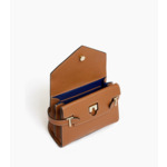 Petit sac à main double rabat Emilie en cuir grainé