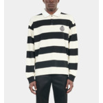 Polo Manches Longues À Rayures Noires Et Blanches Homme