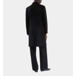 Manteau Long En Laine Mélangée Noire Homme