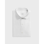 Chemise col italien en chevron uni blanc