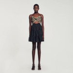 Robe bicolore brodée