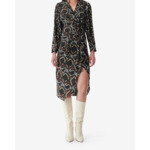 Robe Drapée À Imprimé Python Aurelie