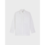 Chemise oversize faith avec poches en oxford gratté uni blanc