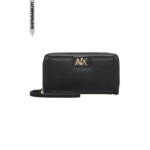 Portefeuille femme zip a-noir/noir