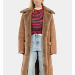 Peau Lainée Longue Marron Femme