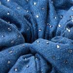 Chouchou en denim strassé