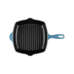 Skillet gril carré 26cm en fonte émaillée bleu marine