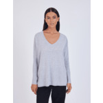 Pull poncho cachemire col V Faustine ACIER