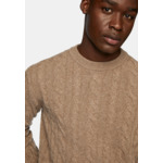 Pull Taupe À Col Rond En Laine