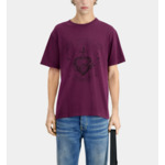 T-Shirt Bordeaux Avec Sérigraphie Dagger Through Heart Homme