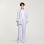 Pantalon à rayures strassé