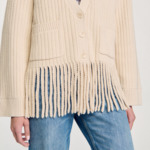 Cardigan en maille à franges