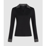 BOUCLE DETAIL LS POLO TOP