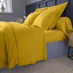 Drap housse Partition Satin de coton Coloris Curry
