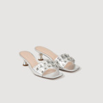 Mules en cuir métallisé