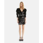 Robe Courte À Sequins Noire Femme