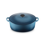 Cocotte ovale 31cm en fonte émaillée bleu marine