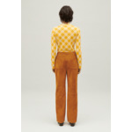 Pantalon cuir suède beige foncé
