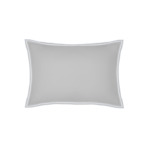 TAIE D'OREILLER | Pure White Percale Lavée - Light Grey  - Finition White