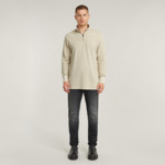 T-Shirt à Manches Longues Overdyed Half Zip