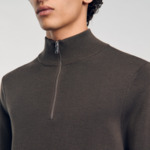 Pull en laine à col zippé