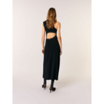 Robe longue en maille asymétrique