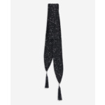 Écharpe Fine À Sequins En Maille Noire