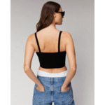 Top Bretelle À Côtes Decollete Coeur