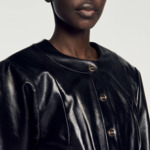 Blouson en cuir glacé