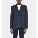 Veste De Costume À Rayures Bleues Homme