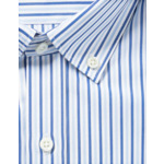 Chemise Classique rayée en popeline bleue