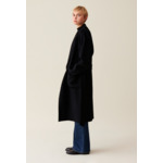 Manteau long ceinturé noir