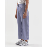 Pantalon Fleur en popeline rayée bleue