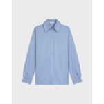 Chemise ilaria manches kimono en lyocell uni bleu