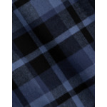 Chemise auguste col français en flanelle de coton à carreaux marine