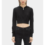 Cardigan À Capuche En Laine Noir Femme