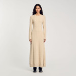 Robe longue en maille torsadée