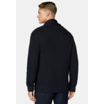 Cardigan Col Châle Bleu Marine En Laine Mérinos