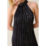 Robe courte plissée argentée