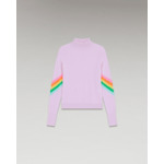 Pull Col Montant Bandes Manches Multico Léger