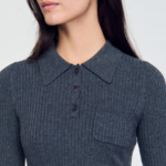 Pull en maille à côtes