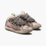 Lanvin Leather Curb Sneaker Vintage Pink