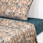 Olivier Desforges - Drap plat en satin de coton lavé multicouleurs, Belcanto