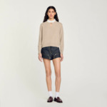 Pull en laine et cachemire à volant